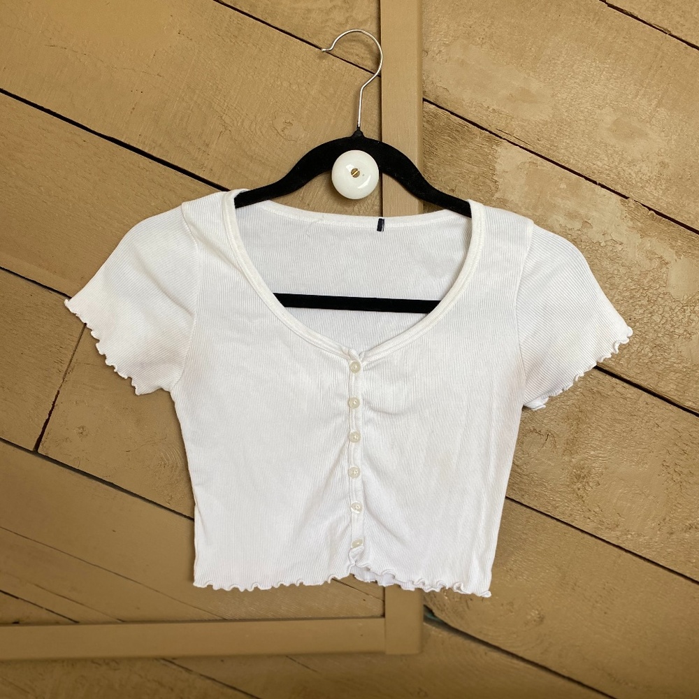 Brandy White Button up Top